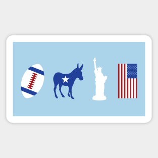 Life Liberty Football American Democrat Sticker